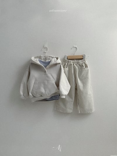 Atomeme32｜(70-110) 簡約刺繡休閒連帽上衣13