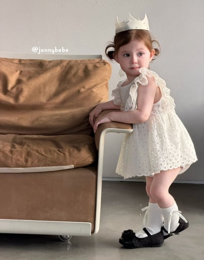 JE725｜(66-120cm) 波點刺繡洋裝包屁衣/洋裝4