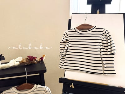Valubebe66｜(65-90) 條紋公主袖上衣13