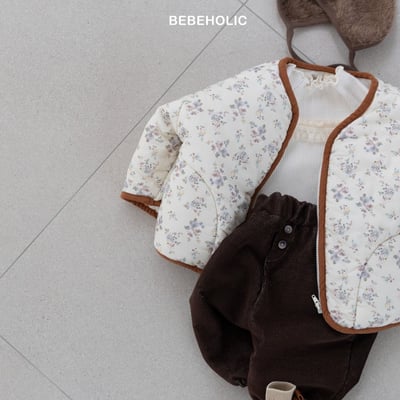 Bebe holic17｜(3m-18m) 碎花夾層棉拉鍊外套9