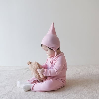 LEMONADE13｜(55cm-85cm) 4色素面排扣連身衣含帽子8