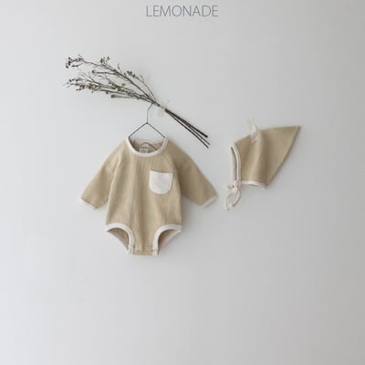 LEMONADE20｜(55cm-85cm) 3色撞色口袋包屁衣含帽子16