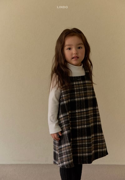 Lindo66｜(80cm-125cm) 背心格紋洋裝16