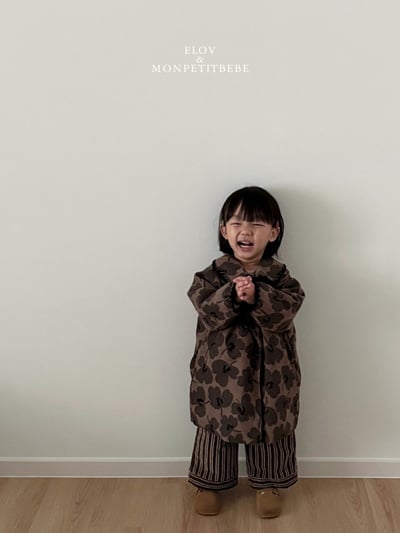 Monpetitbebe18｜(70cm-110cm) 復古花卉夾層棉大衣10