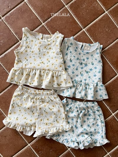 thelala33｜ (70-115) 抓皺碎花荷葉套裝5