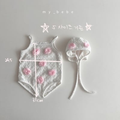my_bebe11｜(75-105cm) 玫瑰花泳衣含帽子17