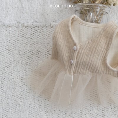 Bebe holic14｜(3m-18m) 壓紋薄紗背心3