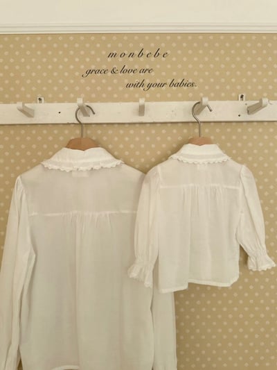 MONBEBE37｜(1y-8y-mom) 蕾絲荷葉襯衫19