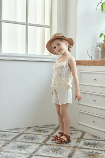 ROA06｜(6m-18m) 1色針織波浪鏤空套裝5