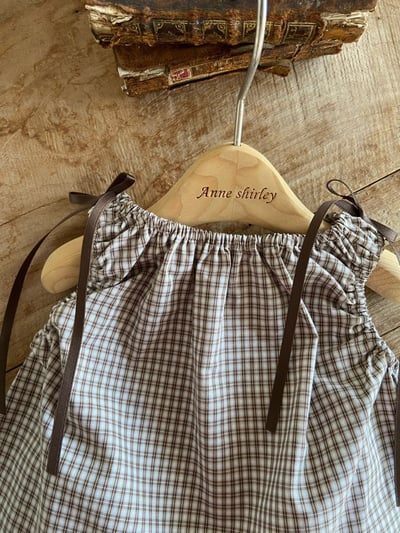 Anne Shirley40｜(1y-5y) 1色格紋緞帶無袖套裝2