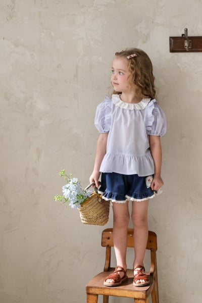 FLO13｜(75-140) 荷葉蕾絲牛仔褲4