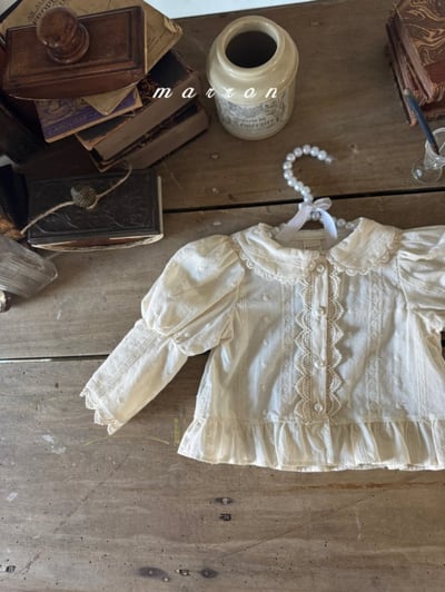 Marron62｜(1y-6y) 蕾絲公主袖襯衫2