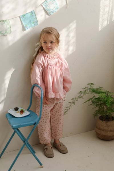 FLO39｜(75-140) 3色法式傘狀荷葉襯衫6