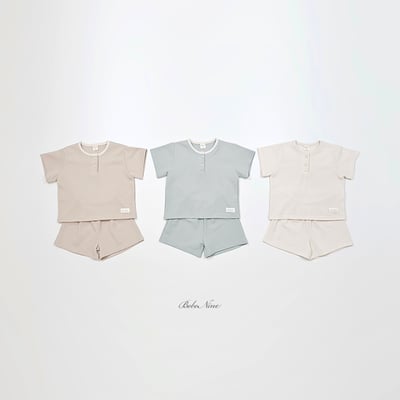 bebe nine12  (65cm-115cm) 3色鈕釦休閒套裝2