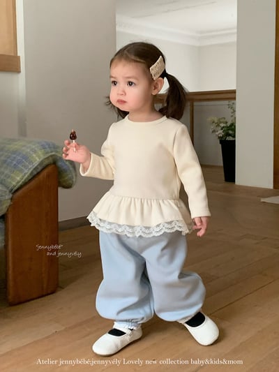 JE 661｜(80-110cm)  絨毛蕾絲束腳褲11