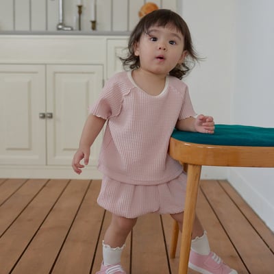 bebe nine02  (6m-24m) 3色休閒木耳邊套裝10