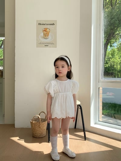 JE36｜(66-90cm) 泡泡袖花邊包屁衣6