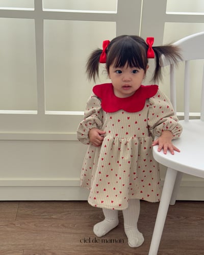 Cieldemaman18｜(3M~15M)  愛心翻領連身裙2