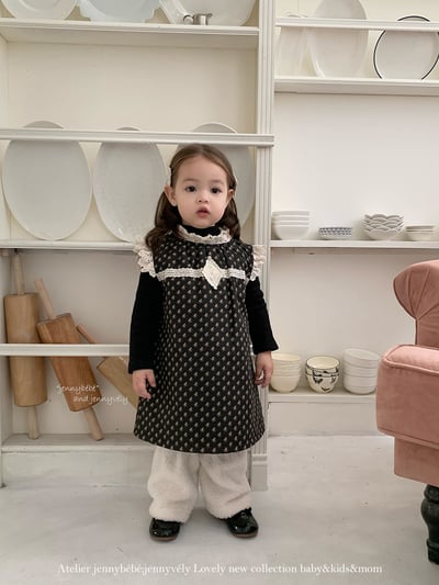 JE 647｜(80-110cm)  碎花蕾絲拼接洋裝14