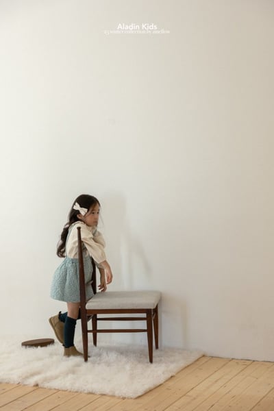 ALADIN18｜(75cm-114cm) 絎縫格紋藍吊帶裙8