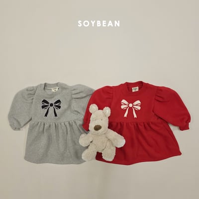 Soybean26｜(75cm-118cm) 蝴蝶緞帶印花公主袖洋裝12