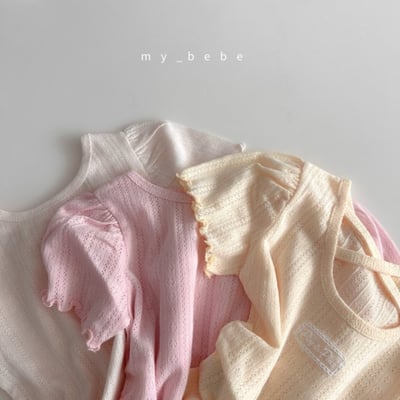 my_bebe37｜(80-120cm) 捲邊露背交叉上衣10