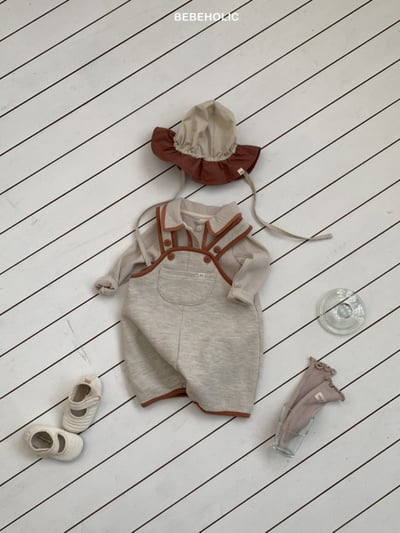 Bebe holic52｜(6m-18m) 滾邊吊帶包屁褲13