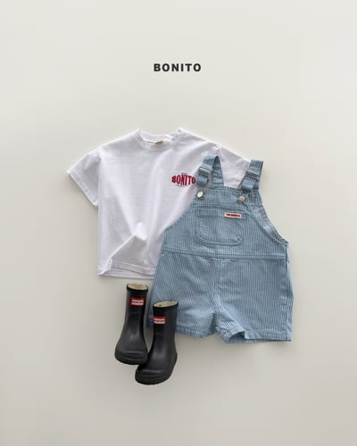 Bonito23｜(75cm-125cm) 3色直條紋吊帶短褲6