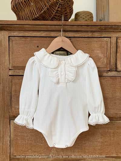 JE554｜(73-100cm) 宮廷風花邊領上衣/包屁衣2