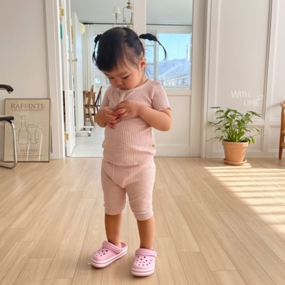 LIME&BLUE03｜(80-118cm)  素色鈕釦居家服14