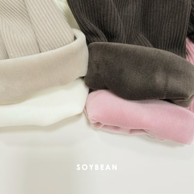 Soybean42｜(75cm-118cm) 剪裁刷毛直筒長褲2