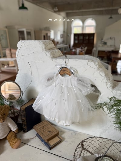 Marron08｜(3m-18m 1y-6y) 蝴蝶結紗裙裝9