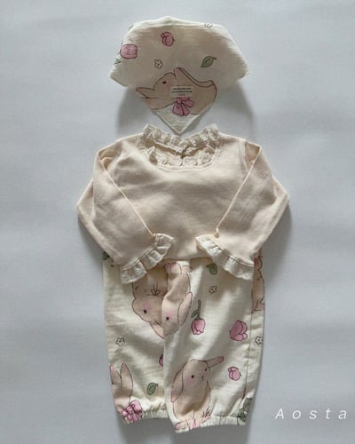 AOSTA23｜(6m-5y) 印花棉麻休閒縮口褲16