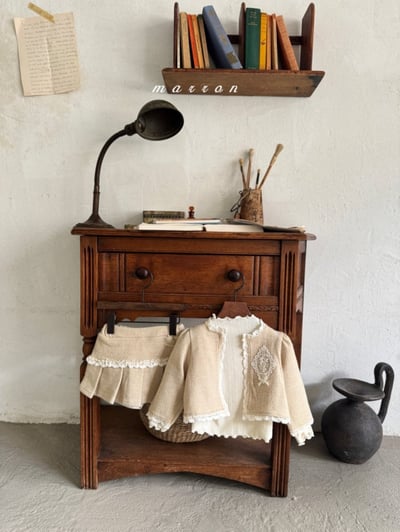 Marron 33｜(1y-6y) 法式蕾絲百褶褲裙11