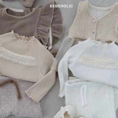Bebe holic12｜(3m-18m) 蕾絲捲邊上衣5