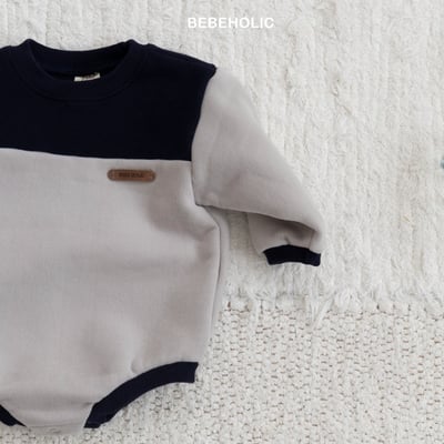 Bebe holic48｜(3m-18m) 拼接色內刷毛包屁衣15