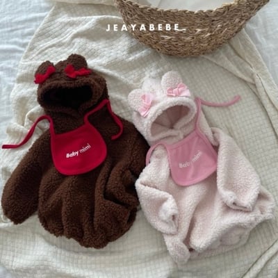 JEAYA06｜(3m-12m) 2色羊羔毛蝴蝶可愛包屁衣17