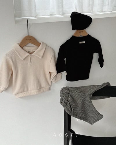 AOSTA38｜(6m-5y) 細格紋直筒長褲18