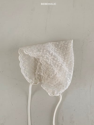 Bebe holic62｜(Free) 蕾絲花邊綁帶帽4