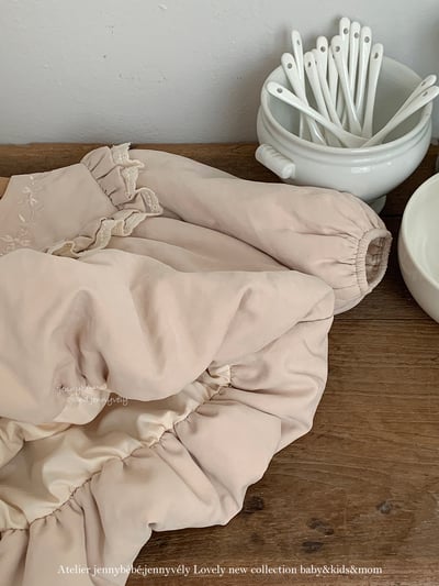 JE 650｜(73-100cm)  刺繡泡泡花邊套裝7