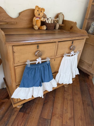 Marron16｜(1y-6y) 蕾絲闊腿九分褲4