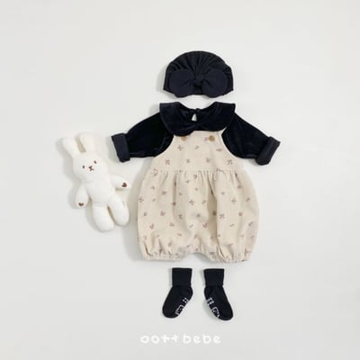 Oottbebe02｜(0m-12m) 玫瑰燈芯絨吊帶包屁褲7