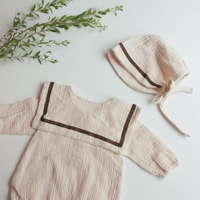 LEMONADE44｜(55cm-85cm) 2色尖翻領包屁衣含帽子13