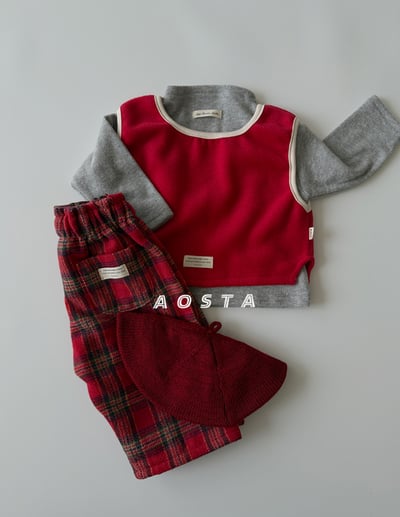 AOSTA31｜(6m-5y) 格紋直筒長褲12