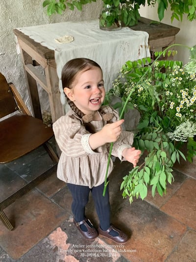 JE574｜(66-90cm) 花邊領條紋包屁衣16