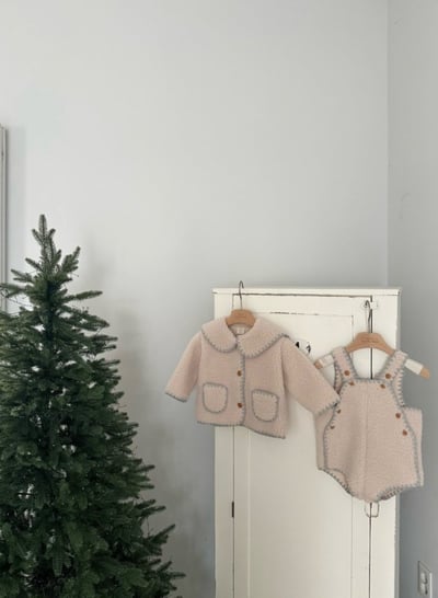 MONBEBE25｜(1y-6y) 滾邊刷毛翻領外套8