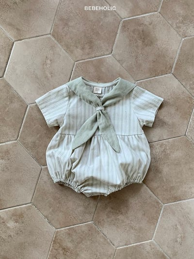 Bebe holic19｜(3m-18m) 水手條紋連身服15