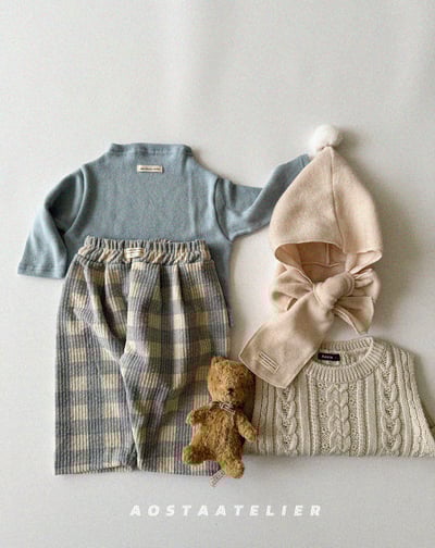 AOSTA47｜(6m-5y) 素面立領羅紋上衣13