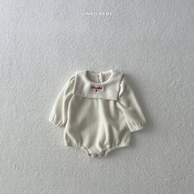 Lindo11｜(3m-18m) 水手翻領抓絨次袖包屁衣4