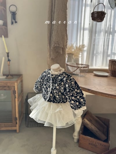 Marron02｜(1y-6y) 花卉蕾絲夾克外套3
